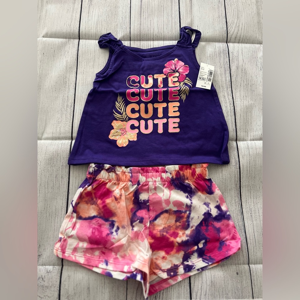 Brand NEW Toddler Girls Cute Tie Dye💜🩷2-Piece Set. Still in plastic!